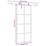Sliding Door with Hardware Set Black 90x205 cm ESG Glass 3375804