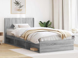 Bed Frame with Storage and Headboard Grey Sonoma 100 x 200 cm 3414248