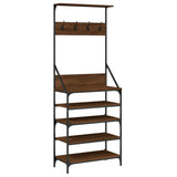 Clothes Rack with Shoe Storage Brown Oak 70x34x184 cm 837876