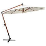 Hanging Garden Parasol 350 cm Wooden Pole White 42966