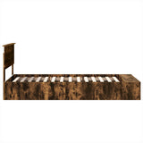 Bed Frame with Shelf Smoked Oak 75 x 190 cm Engineered Wood 3408421