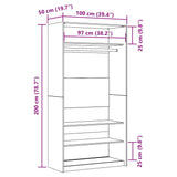 Wardrobe Artisan Oak 100x50x200 cm Engineered Wood 3318625