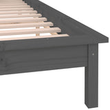 LED Bed Frame without Mattress Grey 140x190 cm Solid Wood 820653