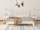 Wall Headboard White 126x3x63 cm Solid Wood Pine 824729