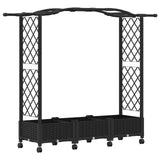 Raised Bed with Trellis and Roof Black 169 x 40 x 129 cm PP 3423097