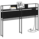Storage Headboard with Shelf Black oak 135 cm Engineered wood 859635