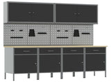 Work Cabinet with Drawer 10 pcs Black Engineered Wood and Steel 3321482