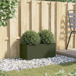 ZNTS Planter Olive Green 62x30x29 cm Steel 841592