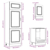 ZNTS 7 Piece Kitchen Cabinet Set Kalmar Sonoma Oak Engineered Wood 3314764