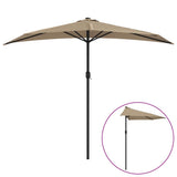 Garden Parasol with Aluminium Pole Taupe 270x144 cm Half 44590