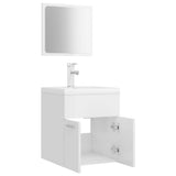 Bathroom Furniture Set High Gloss White Engineered Wood 3071312
