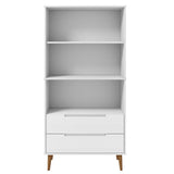 Bookcase MOLDE White 85x35x170,5 cm Solid Wood Pine 350541