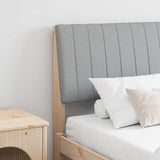 Upholstered Headboard Light Grey 180 cm Solid Pine Wood 879379