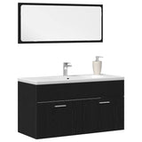 Bathroom Furniture Set 2 pcs Black Oak Engineered wood 863138