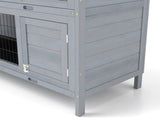 Rabbit Hutch Outdoor Guinea Pig Hutch Bunny Cage with No-Leak Trays, Divider, 136 x 50 x 93cm, Grey T3398P548529
