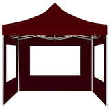 Professional Folding Party Tent with Walls Aluminium 3x3 m Wine Red 45489