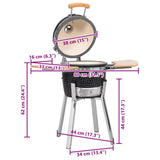 Kamado Barbecue Grill Smoker Ceramic 33 cm 41721