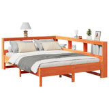 Bookcase Bed without Mattress Wax Brown 135x190 cm Solid Wood Pine 3324438