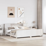 Bed Frame without Mattress White 180x200 cm Super King Solid Wood Pine 3323759