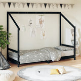 Kids Bed Frame Black 80x200 cm Solid Wood Pine 835702