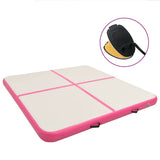 Inflatable Gymnastics Mat with Pump 200x200x10 cm PVC Pink 92694