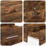Storage Bed Frame Smoked oak 150 x 200 cm Engineered wood 3335289