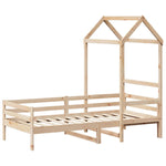 Day Bed with Roof without Mattress 90x200 cm Solid Wood 3282190