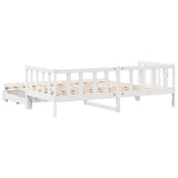 Daybed with Trundle and Drawers without Mattress White 90x200 cm 3302190