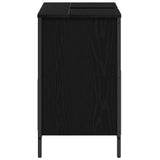Bathroom Basin Cabinet with Drawers Black Oak 60x34.5x60 cm 861882