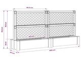 Big Planter with Trellis 2 pcs Grey 200 x 43 x 133.5 cm PP 42041732