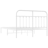 Metal Bed Frame without Mattress with Headboard White 135x190cm 352626