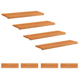 Stair Treads 8 pcs 100 x 25 x 2 cm Light Brown Solid Beech Wood 3446271