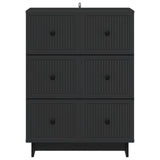 Drawer Cabinet Black 66 x 34.5 x 90 cm Engineered Wood 893916