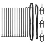 Fence Post with Concrete Base 13 pcs Grey Powder-Coated Steel 42004301
