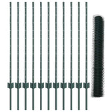 Welded Wire Fence 25 x 1 m PVC-Coated Steel Green Mesh 3336718