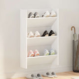 Wall Shoe Cabinet White 60x18x90 cm Engineered Wood 806759