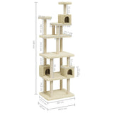 Cat Tree with Sisal Scratching Posts Cream 188 cm 171488