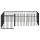Dog Playpen 12 Panels Black Galvanised Steel 3209558
