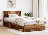 Bed Frame with Storage and Headboard Old Wood 100 x 200 cm 3414249
