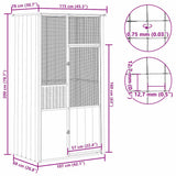 Bird Cage Grey 115x78x200 cm Galvanised Steel 172343
