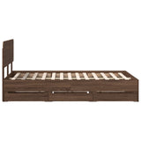 Bed Frame with Drawer Brown Oak 120 x 190 cm Engineered Wood 3412212