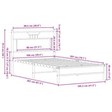 Bed Frame without Mattress Smoked Oak 100x200 cm Engineered Wood 4106885
