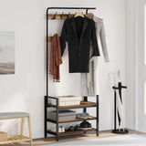 Coat Rack with Shelf Old Wood 75 x 34 x 184 cm Engineered wood 879957