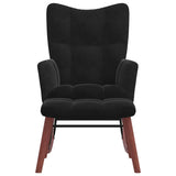 Rocking Chair with Footstool Black Velvet 42022455