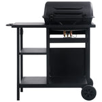 Gas BBQ Grill with 3-layer Side Table Black 47390