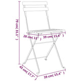 Folding Bistro Chair Set of 2 Brown 319974