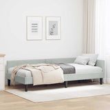 Corner Bed Frame Light Grey 90 cm x 190 cm Velvet 42016144