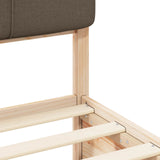 Bed Frame with Upholstered Headboard Taupe 200 x 200 cm 3398177