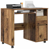 Desk with Wheels Old Wood 91 x 50 x 77 cm Engineered Wood 869536