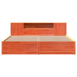 Bed Frame without Mattress Wax Brown 200x200 cm Solid Wood Pine 3323406